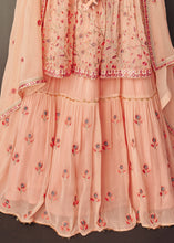 Load image into Gallery viewer, Light Salmon Orange Georgette Embroidered Lehenga Suit