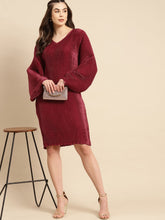Load image into Gallery viewer, Dolman sleeve fitted midi dress