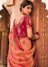 Load image into Gallery viewer, Light Rouge Pink Woven Banarasi Silk Saree with Embroidered Blouse