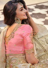 Load image into Gallery viewer, Oat Brown Designer Satin Georgette Saree with Embroidery work