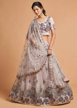 Load image into Gallery viewer, Pinkish Grey Designer Soft Net Lehenga Choli with Thread, Dori, Zari &amp; Sequins work