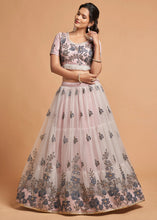 Load image into Gallery viewer, Pinkish Grey Designer Soft Net Lehenga Choli with Thread, Dori, Zari &amp; Sequins work