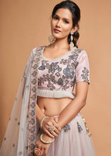 Load image into Gallery viewer, Pinkish Grey Designer Soft Net Lehenga Choli with Thread, Dori, Zari &amp; Sequins work