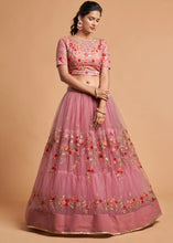 Load image into Gallery viewer, Dusty Pink Designer Soft Net Lehenga Choli with Zari, Dori &amp; Thread Embroidery work