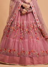 Load image into Gallery viewer, Dusty Pink Designer Soft Net Lehenga Choli with Zari, Dori &amp; Thread Embroidery work