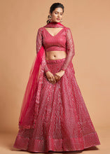 Load image into Gallery viewer, Hot Pink Designer Soft Net Lehenga Choli with Thread &amp; Multiple Sequins Embroidery work