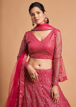 Load image into Gallery viewer, Hot Pink Designer Soft Net Lehenga Choli with Thread &amp; Multiple Sequins Embroidery work