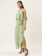 Load image into Gallery viewer, Printed Flare yoke with U hem long dress
