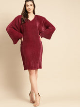 Load image into Gallery viewer, Dolman sleeve fitted midi dress