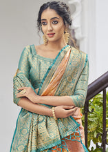 Load image into Gallery viewer, Tangerine Orange Woven Tissue Silk Saree with Banarasi Border &amp; Pallu