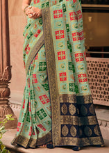 Load image into Gallery viewer, Celeste Blue Woven Banarasi Silk Saree with Embroidered Blouse