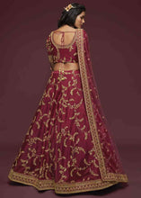Load image into Gallery viewer, Barn Red Silk Lehenga Choli with Thread,Zari,Dori &amp; Sequins work