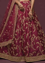 Load image into Gallery viewer, Barn Red Silk Lehenga Choli with Thread,Zari,Dori &amp; Sequins work