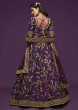 Load image into Gallery viewer, Wine Purple Silk Lehenga Choli with Thread,Zari,Dori &amp; Sequins work