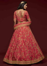 Load image into Gallery viewer, Gajri Pink Silk Lehenga Choli with Thread,Zari,Dori &amp; Sequins work