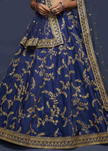 Load image into Gallery viewer, Admiral Blue Silk Lehenga Choli with Thread,Zari,Dori &amp; Sequins work