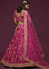 Load image into Gallery viewer, Cerise Pink Silk Lehenga Choli with Thread,Zari,Dori &amp; Sequins work