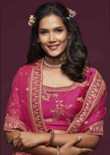 Load image into Gallery viewer, Cerise Pink Silk Lehenga Choli with Thread,Zari,Dori &amp; Sequins work