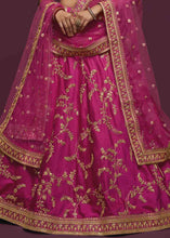 Load image into Gallery viewer, Cerise Pink Silk Lehenga Choli with Thread,Zari,Dori &amp; Sequins work
