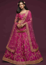 Load image into Gallery viewer, Cerise Pink Silk Lehenga Choli with Thread,Zari,Dori &amp; Sequins work