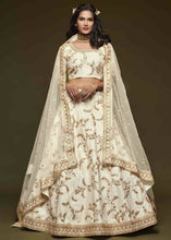 Load image into Gallery viewer, Pearl White Silk Lehenga Choli with Thread,Zari,Dori &amp; Sequins work