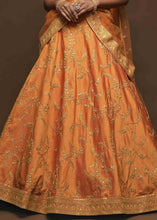 Load image into Gallery viewer, Pumpkin Orange Silk Lehenga Choli with Thread,Zari,Dori &amp; Sequins work