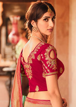 Load image into Gallery viewer, Light Teal Blue Woven Banarasi Silk Saree with Embroidered Blouse