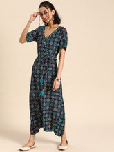 Load image into Gallery viewer, Overlap neck dhoti jumpsuit