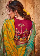 Cargar imagen en el visor de la galería, Canary Yellow Soft Silk Saree with Embroidered Blouse