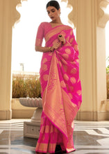 Load image into Gallery viewer, Hot Pink Woven Soft Kanjivaram Silk Saree with overall Butti work