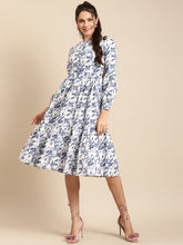 Load image into Gallery viewer, Midi Layered dress with balloon sleeve