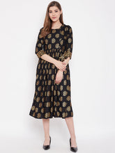 Load image into Gallery viewer, Top yoke Side tie midi dress