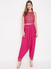 Load image into Gallery viewer, In cut crop top with low crotch dhoti