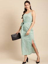 Load image into Gallery viewer, Speghetti Strap long maxi dress with waist tie