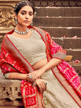 Load image into Gallery viewer, Light Brown Georgette Lehenga Choli Having Lucknowi work and Banarasi Dupatta