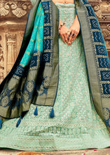 Load image into Gallery viewer, Aqua Green Georgette Lehenga Choli Having Lucknowi work and Banarasi Dupatta