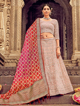 Load image into Gallery viewer, Lavender Pink Georgette Lehenga Choli Having Lucknowi work and Banarasi Dupatta