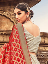 Load image into Gallery viewer, Light Grey Georgette Lehenga Choli Having Lucknowi work and Banarasi Dupatta