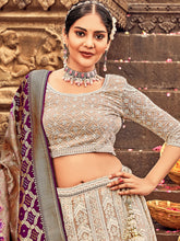 Load image into Gallery viewer, Shades Of Brown Georgette Lehenga Choli Having Lucknowi work and Banarasi Dupatta