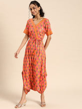 Load image into Gallery viewer, Overlap neck dhoti jumpsuit