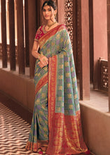 Load image into Gallery viewer, Shades Of Purple Woven Banarasi Silk Saree with Embroidered Blouse