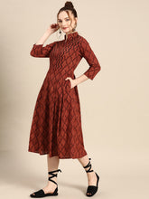 Load image into Gallery viewer, Center box Pleat midi Dress