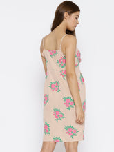 Load image into Gallery viewer, Front Tie Knot Rose print Mini Dress