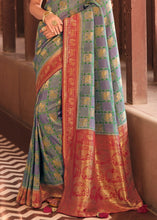 Load image into Gallery viewer, Shades Of Purple Woven Banarasi Silk Saree with Embroidered Blouse