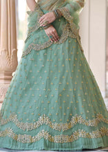 Load image into Gallery viewer, Caribbean Green Soft Net Lehenga Choli with Dori &amp; Sequins work