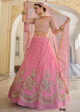 Load image into Gallery viewer, French Rose Pink Soft Net Lehenga Choli with Dori &amp; Sequins work