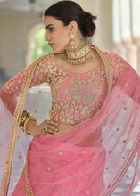 Load image into Gallery viewer, French Rose Pink Soft Net Lehenga Choli with Dori &amp; Sequins work