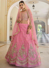 Load image into Gallery viewer, French Rose Pink Soft Net Lehenga Choli with Dori &amp; Sequins work