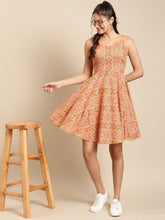 Load image into Gallery viewer, Printed Back Tie Skater Dress