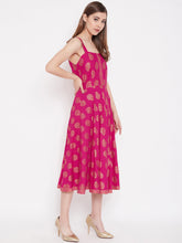 Load image into Gallery viewer, Shoulder strap flared midi dress